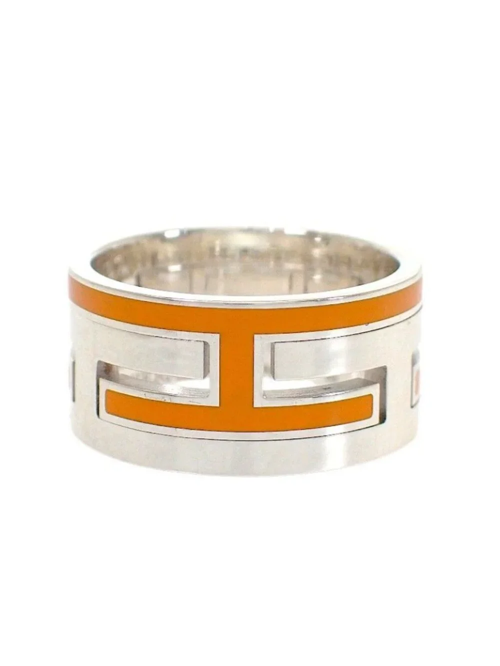 Hermes Move Ash Ring 53 925 Sterling Silver Orange